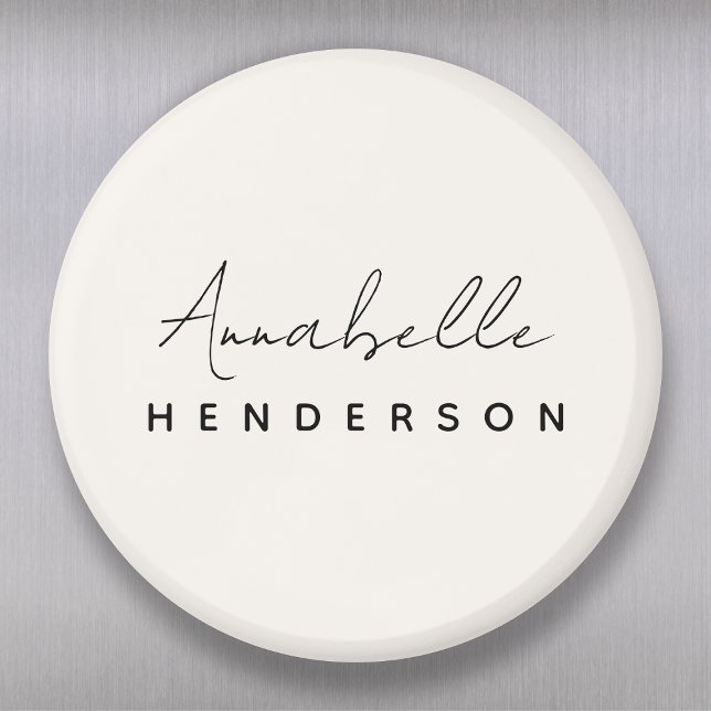 Monogram Neutral Modern Minimalist Stylish Magnet (Von Creator hochgeladen)