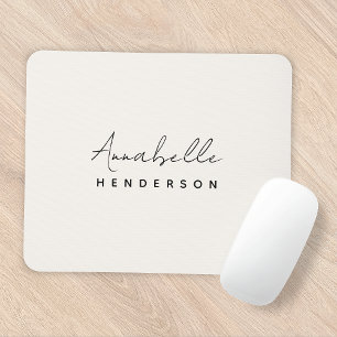 Monogram Neutral Modern Minimalist Stylish Mousepad