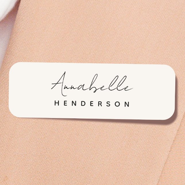 Monogram Neutral | Modern Minimalist Stylish Namensschild (Von Creator hochgeladen)