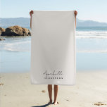 Monogram Neutral Modern Minimalist Stylish Strandtuch<br><div class="desc">A einfache stylish custom monogram design with a modern minimalist handwritten script typography paired with a block typography in black on natural ivory cream background. The monogram name can easily be personalized to make design as unique as you are! Die perfektly personal gift or requory for any chance!</div>