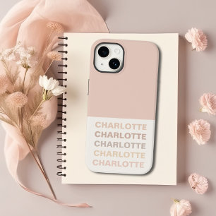 Monogram Neutral Modern Minimalistisch Stylish Cas Case-Mate iPhone 14 Hülle