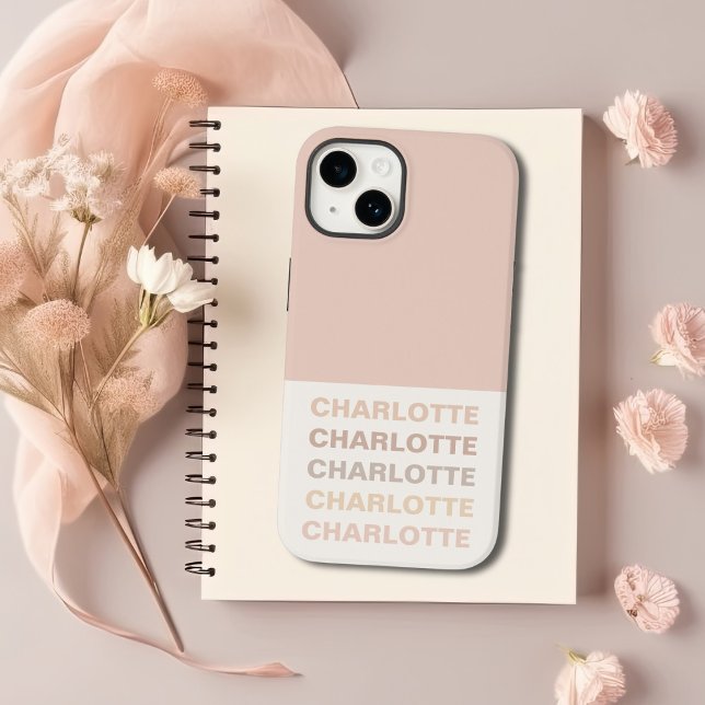 Monogram Neutral Modern Minimalistisch Stylish Cas Case-Mate iPhone Hülle (Von Creator hochgeladen)