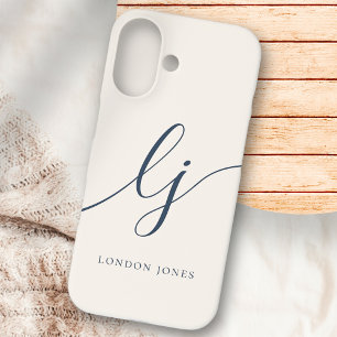 Monogram Neutral Modern Minimalistisch Stylish Ivo iPhone 16 Hülle
