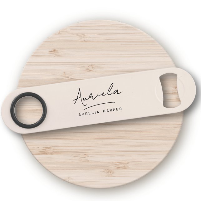 Monogram Neutral Modern Stilvolle Minimalistische  Speed Flaschenöffner (Von Creator hochgeladen)