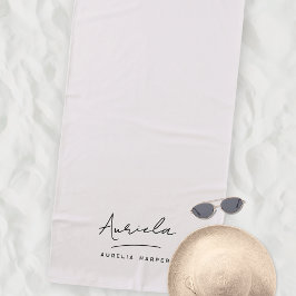 Monogram Neutral Modern Stilvolle Minimalistische  Strandtuch