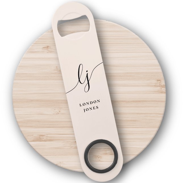 Monogram Neutral Modern Stylish Calligraphy Script Speed Flaschenöffner (Von Creator hochgeladen)