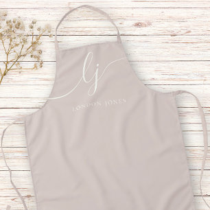 Monogram Neutral Moderne Minimalistisch Dusty Rose Schürze