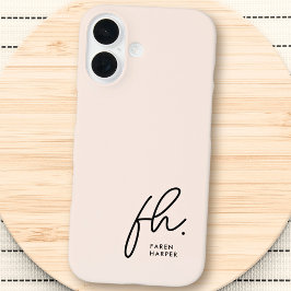 Monogram Neutral Moderne Minimalistisch Stylish Sc iPhone 16 Hülle