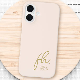 Monogram Neutral Moderne Minimalistisch Stylish Sc iPhone 16 Hülle