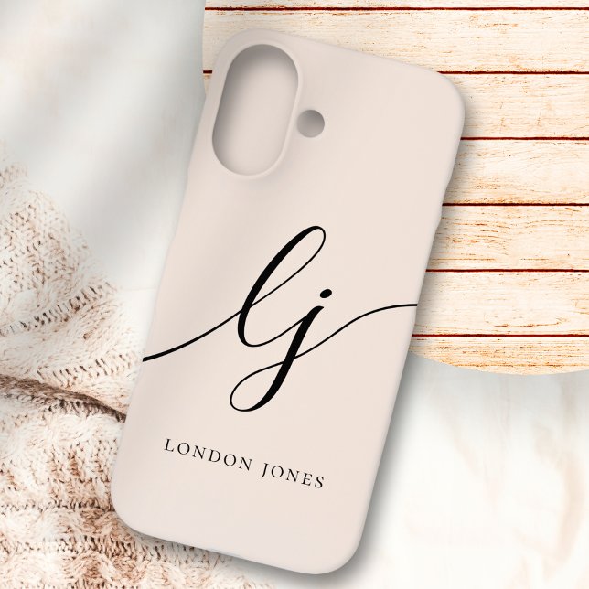 Monogram Neutral Moderner Minimalistischer Stilpin Case-Mate iPhone Hülle (Von Creator hochgeladen)