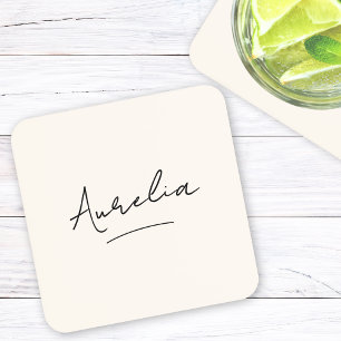 Monogram Neutral Modernes Minimalistisches einfach Getränkeuntersetzer