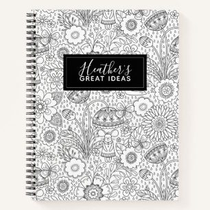 Monogram Niedlich Coloring book Pattern Journal Notizbuch