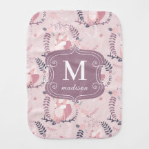Monogram Niedlich Foxes Pink Moderne Adorable Girl