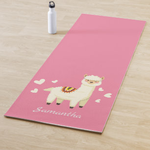 Monogram Niedlich Funny Alpaca Llama in Pink Yogamatte