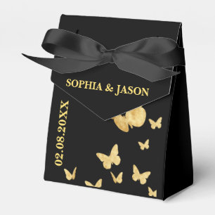 Monogram Niedlich Gold Glitzer Wedding Geschenkschachtel