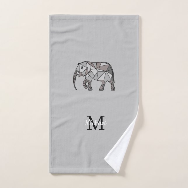 Monogram Niedlich Graphics Elephant Personalisiert Badhandtuch Set (Handtuch)