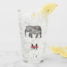 Monogram Niedlich Graphics Elephant Personalisiert Glas