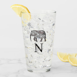 Monogram Niedlich Graphics Elephant Personalisiert Glas