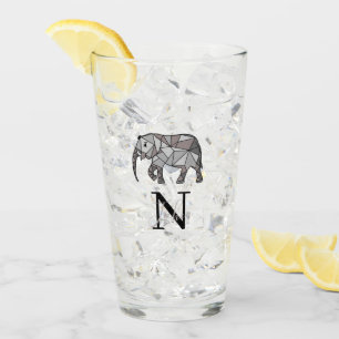 Monogram Niedlich Graphics Elephant Personalisiert Glas