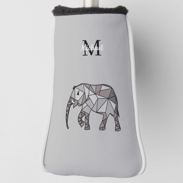 Monogram Niedlich Graphics Elephant Personalisiert Golf Headcover (Rotieren 90)
