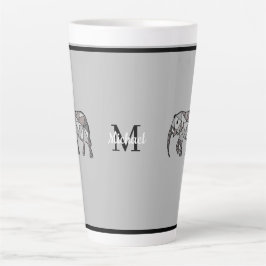 Monogram Niedlich Graphics Elephant Personalisiert Milchtasse