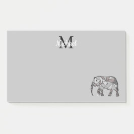 Monogram Niedlich Graphics Elephant Personalisiert Post-it Klebezettel