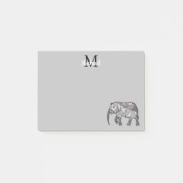 Monogram Niedlich Graphics Elephant Personalisiert Post-it Klebezettel