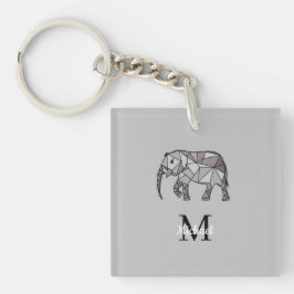 Monogram Niedlich Graphics Elephant Personalisiert Schlüsselanhänger