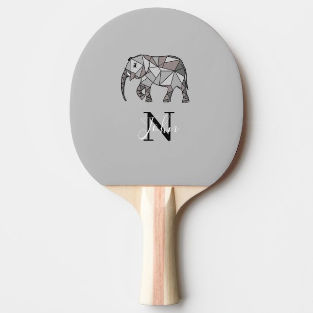 Monogram Niedlich Graphics Elephant Personalisiert Tischtennis Schläger (Vorderseite)
