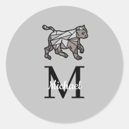 Monogram Niedlich Graphics Personalisiert Black Ce Runder Aufkleber