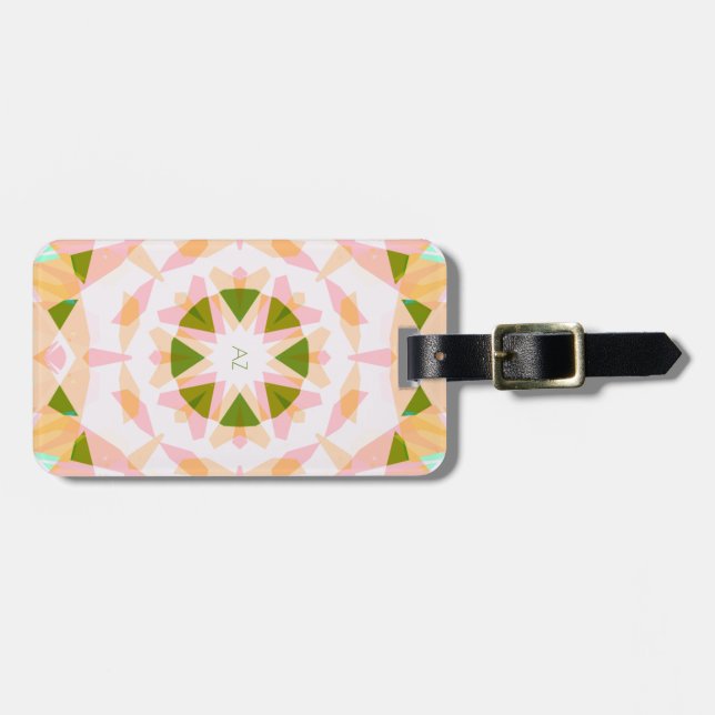 Monogram Niedlich Green Hübsch Pink Magic Star Gir Gepäckanhänger (Vorderseite horizontal)