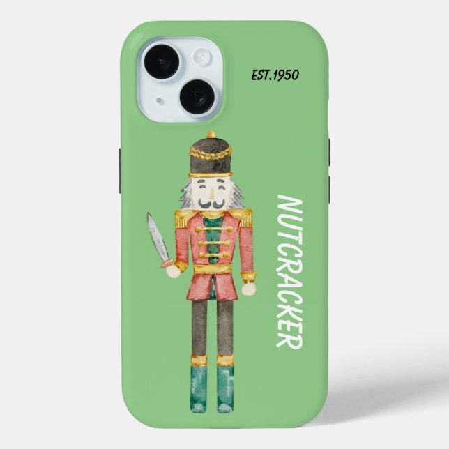 Monogram Niedlich Greenery Case-Mate iPhone Hülle (Rückseite)