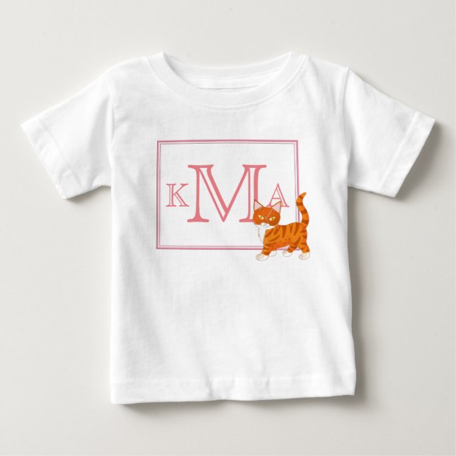Monogram Niedlich Kitty Baby T-shirt (Vorderseite)