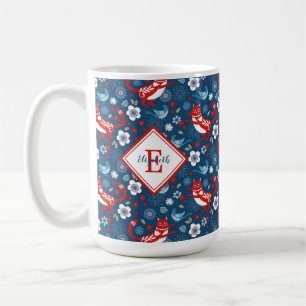Monogram Niedlich Kitty Cat Pattern Kaffeemaschine Kaffeetasse
