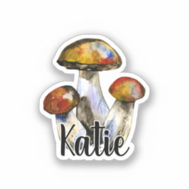 Monogram Niedlich Künstlerisch Trendy Mushroom - N Aufkleber