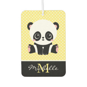 Monogram Niedlich Panda Bär Personalisiert Polka D Autolufterfrischer