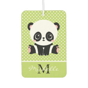 Monogram Niedlich Panda Bär Personalisiert Polka D Autolufterfrischer