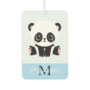 Monogram Niedlich Panda Bär Personalisiert Polka D Autolufterfrischer