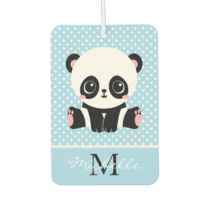 Monogram Niedlich Panda Bär Personalisiert Polka D Autolufterfrischer