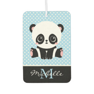 Monogram Niedlich Panda Bär Personalisiert Polka D Autolufterfrischer