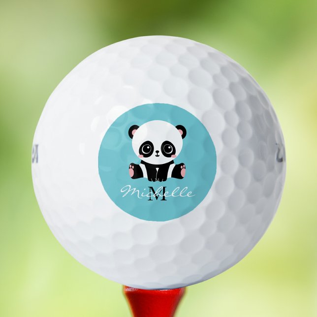 Monogram Niedlich Panda Personalisiert Bubble Gum  Golfball (Von Creator hochgeladen)