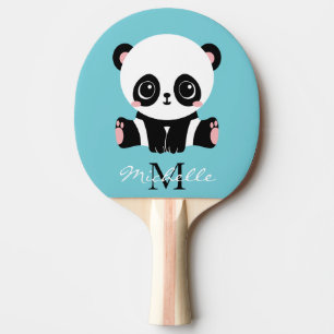 Monogram Niedlich Panda Personalisiert Bubble Gum  Tischtennis Schläger