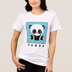 Monogram Niedlich Panda Personalisiert Bubble Gum  Tri-Blend Shirt