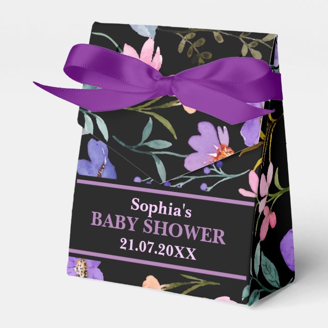 Monogram Niedlich Pattern Baby Dusche Geschenkschachtel (Vorderseite)