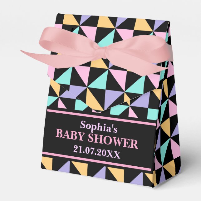 Monogram Niedlich Pattern Baby Dusche Geschenkschachtel (Vorderseite)