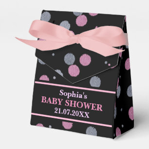 Monogram Niedlich Pink Glitzer Baby Shoower Geschenkschachtel
