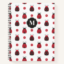 Monogram Niedlich Red Ladybug Notebook Notizbuch