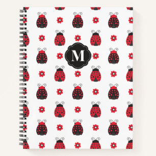 Monogram Niedlich Red Ladybug Notebook Notizbuch