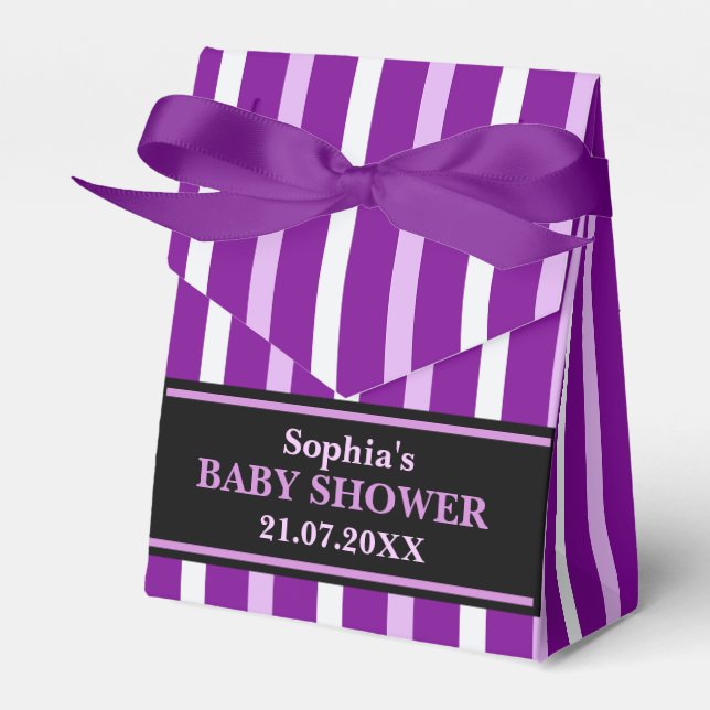 Monogram Niedlich Stripe Babydusche Geschenkschachtel (Vorderseite)