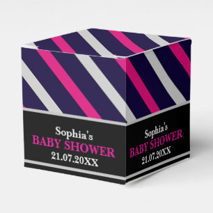 Monogram Niedlich Stripe Babydusche Geschenkschachtel